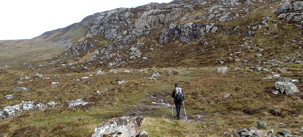 Almost reaching Glendhu bothy from a late morning break