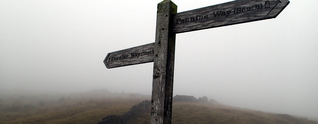 The Pennine Way sign stand with pride